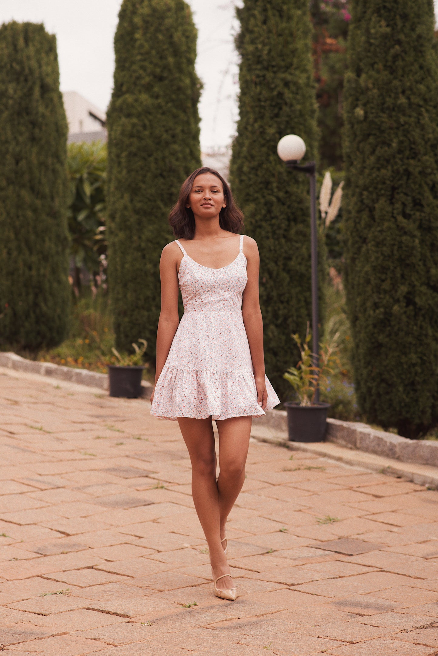 Robe Elsa rose imprimé