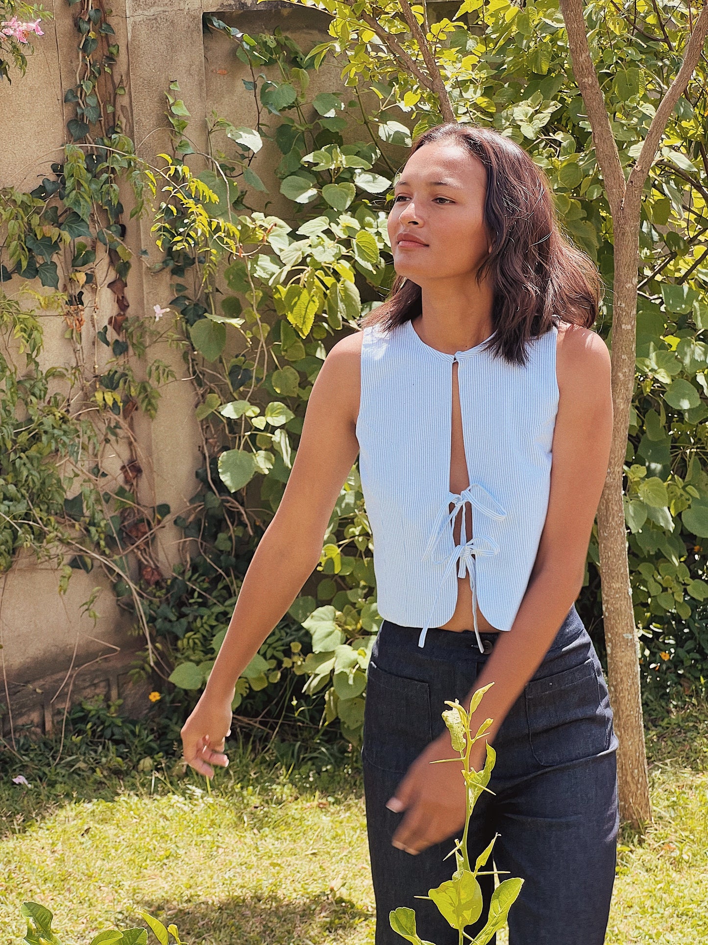 Top Lauren bleu rayé