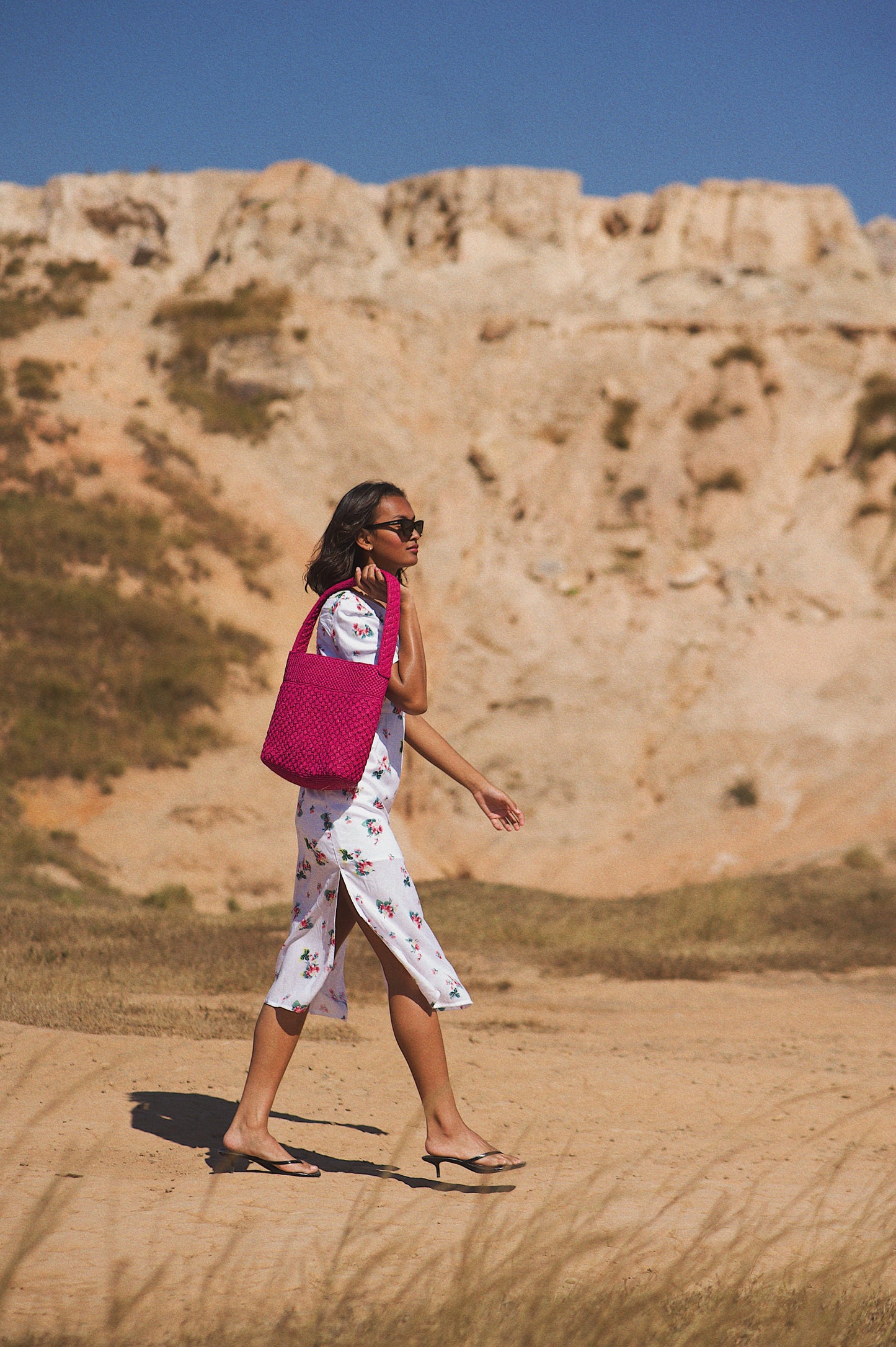 Panier Lou rose fuchsia