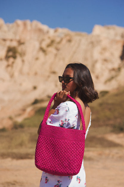 Panier Lou rose fuchsia