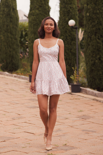 Robe Elsa rose imprimé