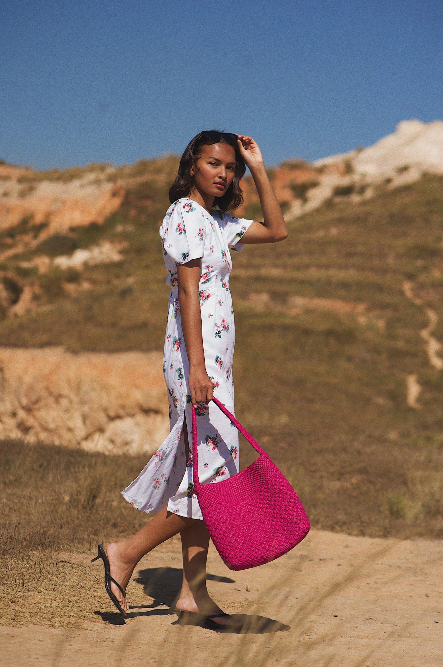 Panier Lou rose fuchsia