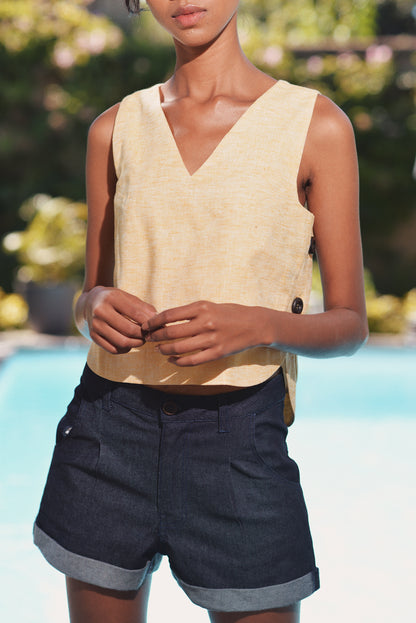 Top Cyril lin jaune