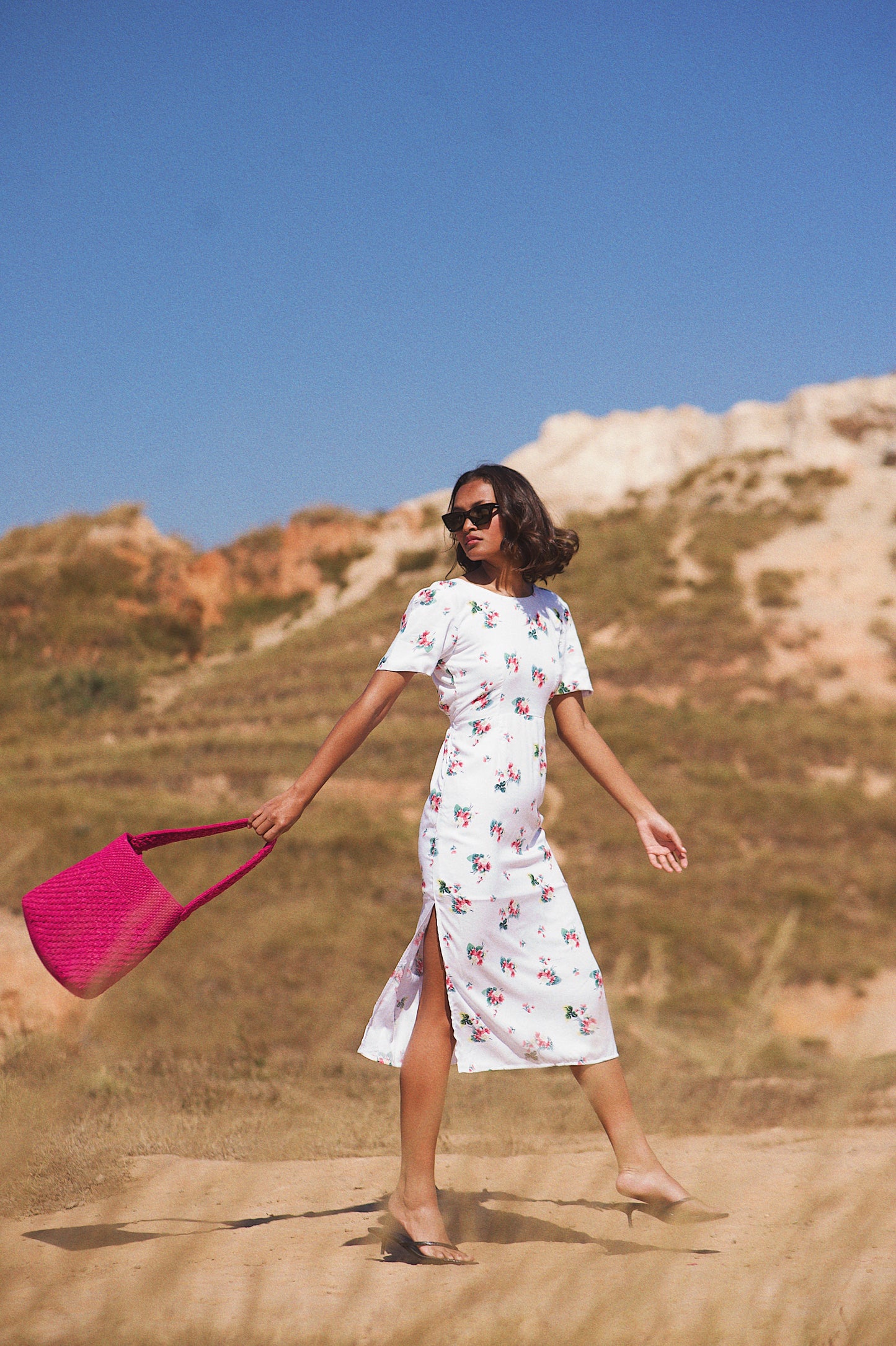 Panier Lou rose fuchsia