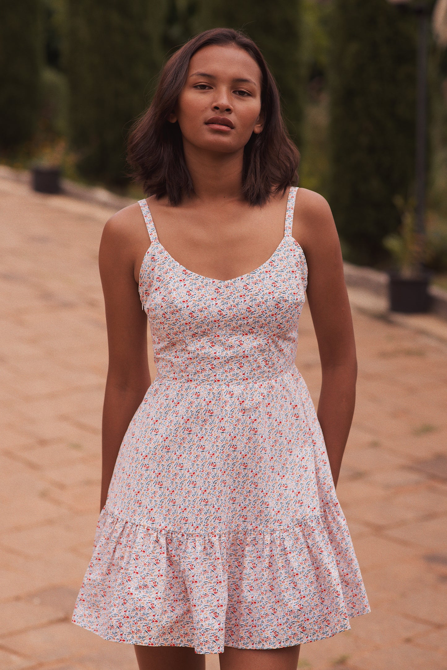 Robe Elsa rose imprimé