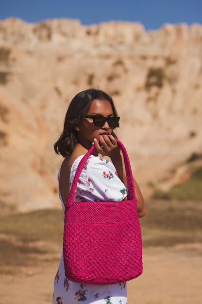 Panier Lou rose fuchsia