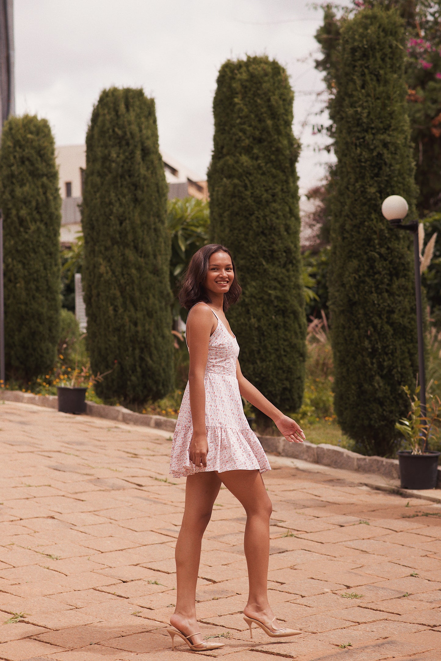 Robe Elsa rose imprimé