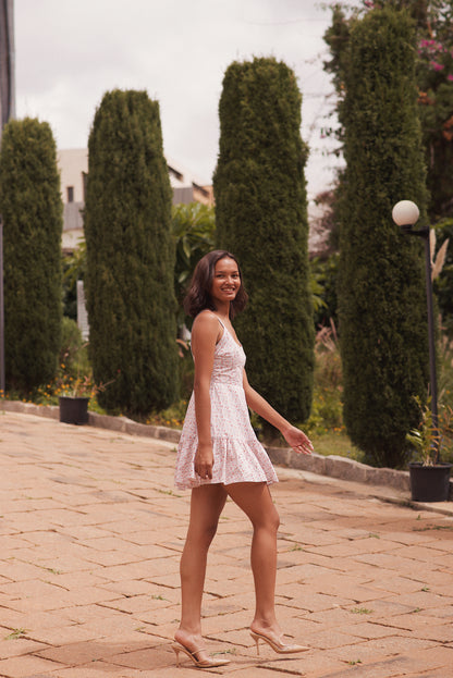 Robe Elsa rose imprimé